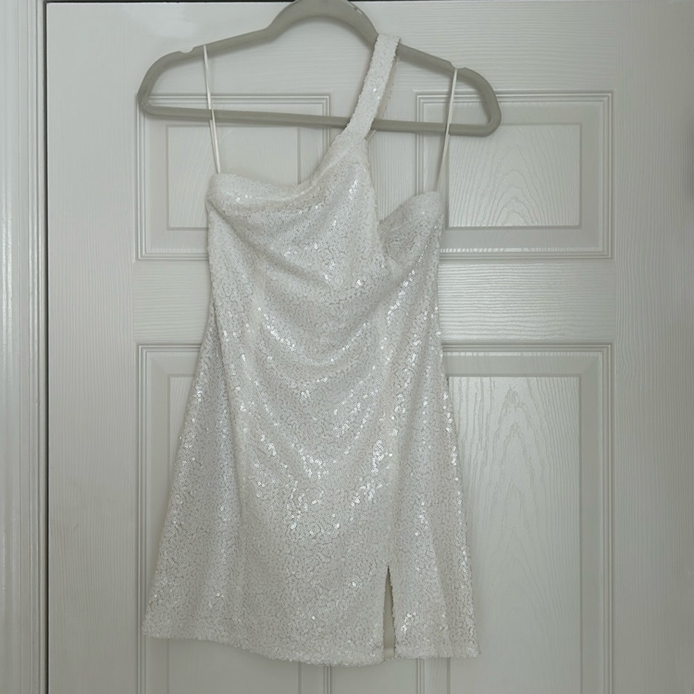 Superdown white sparkle mini dress